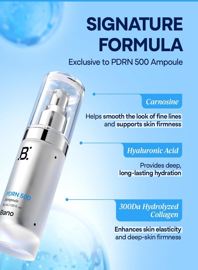 Bano PDRN 500 Ampoule – Firming & Hydrating Serum with PDRN, Peptides, Collagen & Hyaluronic Acid | Korean Skincare for Sensitive Skin | Fragrance-Free | 1.01 fl oz - Image 5